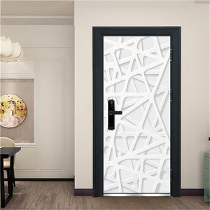 3D Door Decoration Wallpaper Modern Design Door Sticker Self-adhesive Waterproof Poster Home Door Renew Mural Decal deur sticker