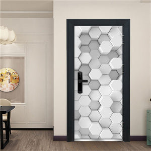 3D Door Decoration Wallpaper Modern Design Door Sticker Self-adhesive Waterproof Poster Home Door Renew Mural Decal deur sticker