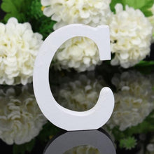 Load image into Gallery viewer, 1pc Diy Freestanding Wood Wooden Letters White Alphabet Wedding Birthday Party Home Decorations Personalised Name Design QQLIFE