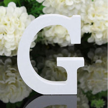 Load image into Gallery viewer, 1pc Diy Freestanding Wood Wooden Letters White Alphabet Wedding Birthday Party Home Decorations Personalised Name Design QQLIFE