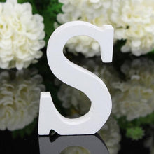 Load image into Gallery viewer, 1pc Diy Freestanding Wood Wooden Letters White Alphabet Wedding Birthday Party Home Decorations Personalised Name Design QQLIFE