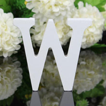 Load image into Gallery viewer, 1pc Diy Freestanding Wood Wooden Letters White Alphabet Wedding Birthday Party Home Decorations Personalised Name Design QQLIFE