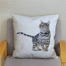 Load image into Gallery viewer, Cute Bengal Cat Print Cushion Cover 45*45 Pillow Covers Super Soft Plush Throw Pillow Case Car Sofa Home Decor Square Pillowcase