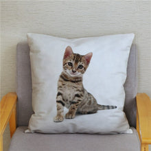 Load image into Gallery viewer, Cute Bengal Cat Print Cushion Cover 45*45 Pillow Covers Super Soft Plush Throw Pillow Case Car Sofa Home Decor Square Pillowcase